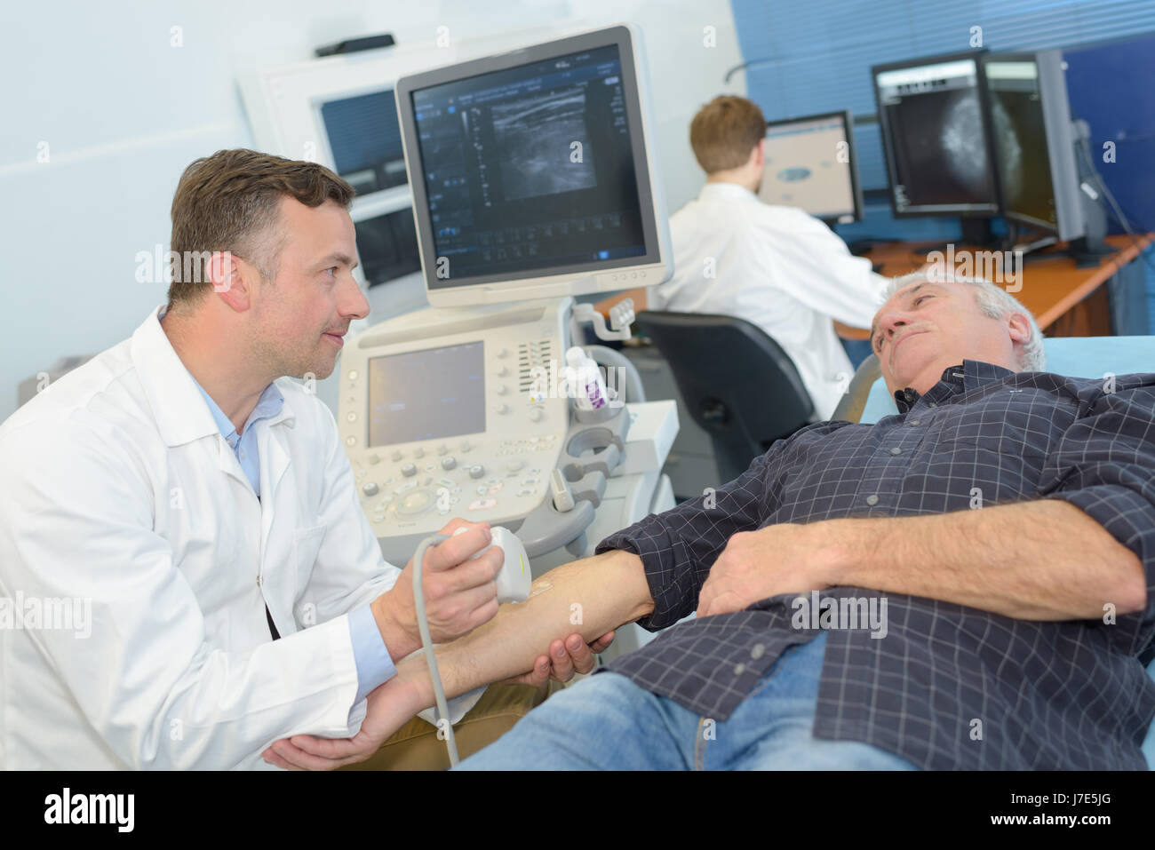 Nel reparto di radiologia Foto Stock