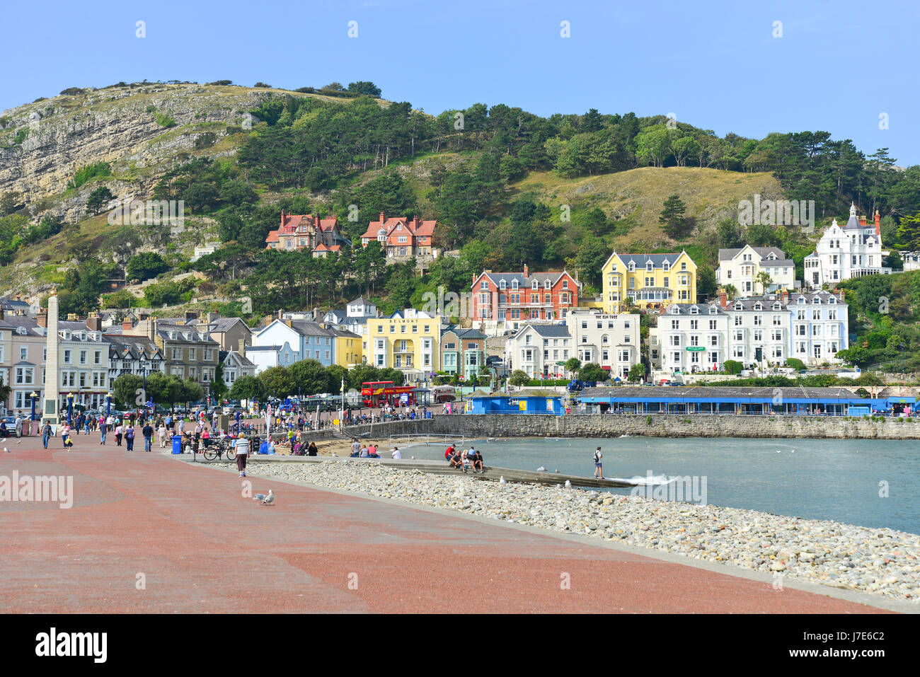 Beach Promenade, Llandudno, Conwy County Borough (Bwrdeistref Sirol Conwy), Wales, Regno Unito Foto Stock