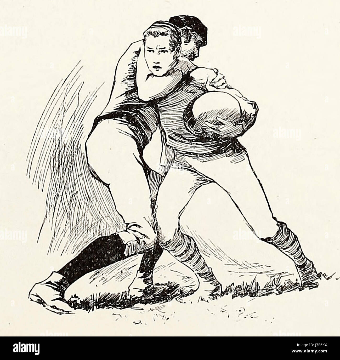 Un fallo di affrontare, Alta - Football americano, circa 1887 Foto Stock