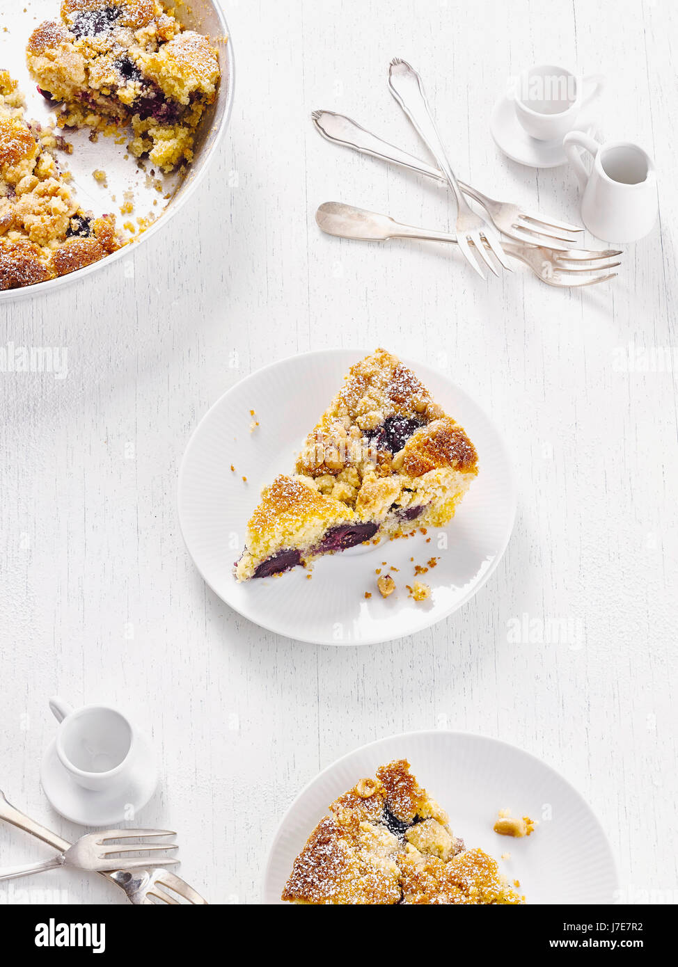 Cherry crumble cake Foto Stock