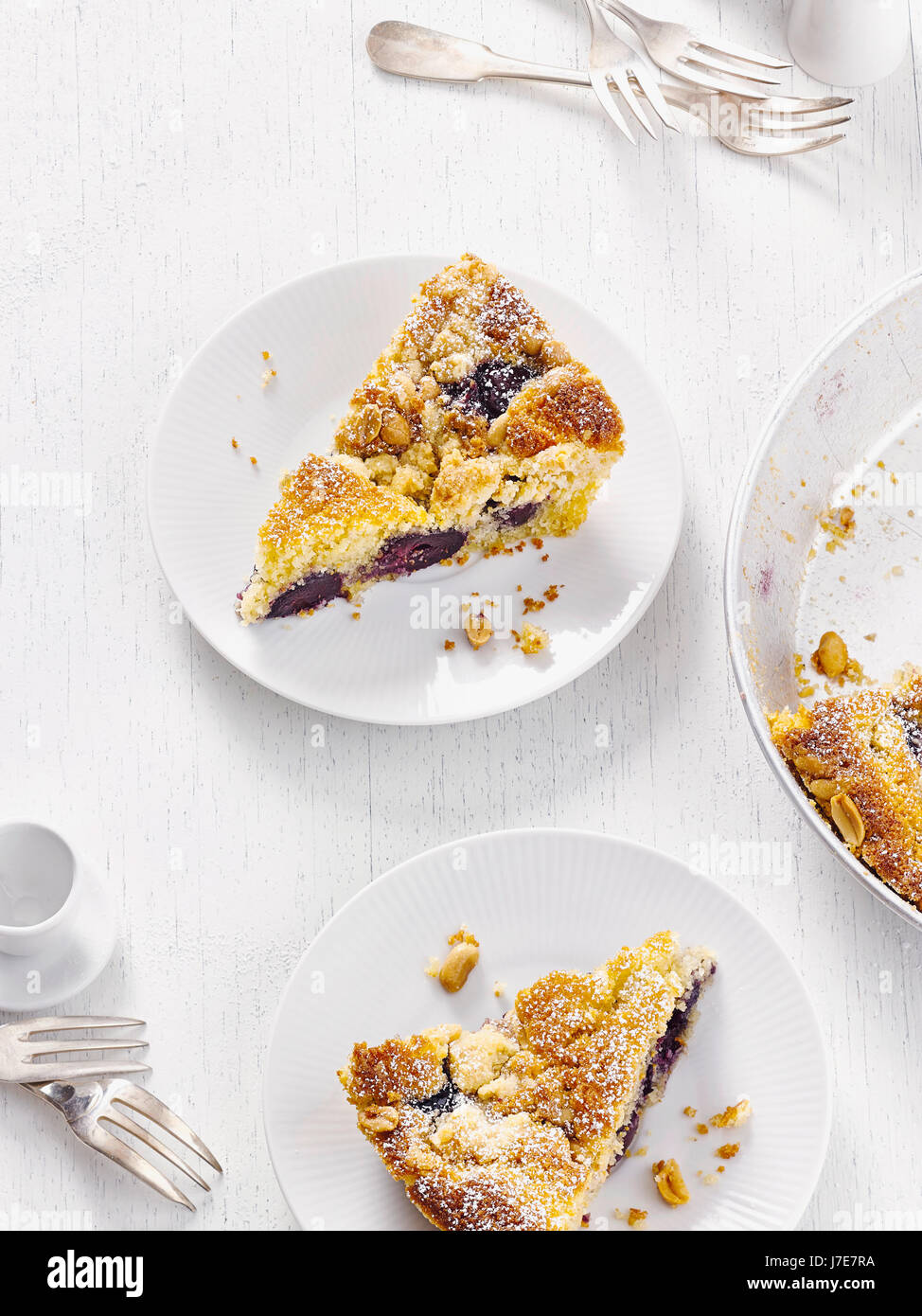 Cherry crumble cake Foto Stock