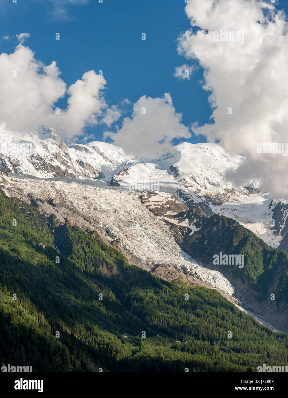 Ghiacciaio Bossons al Mont Blanc Foto Stock