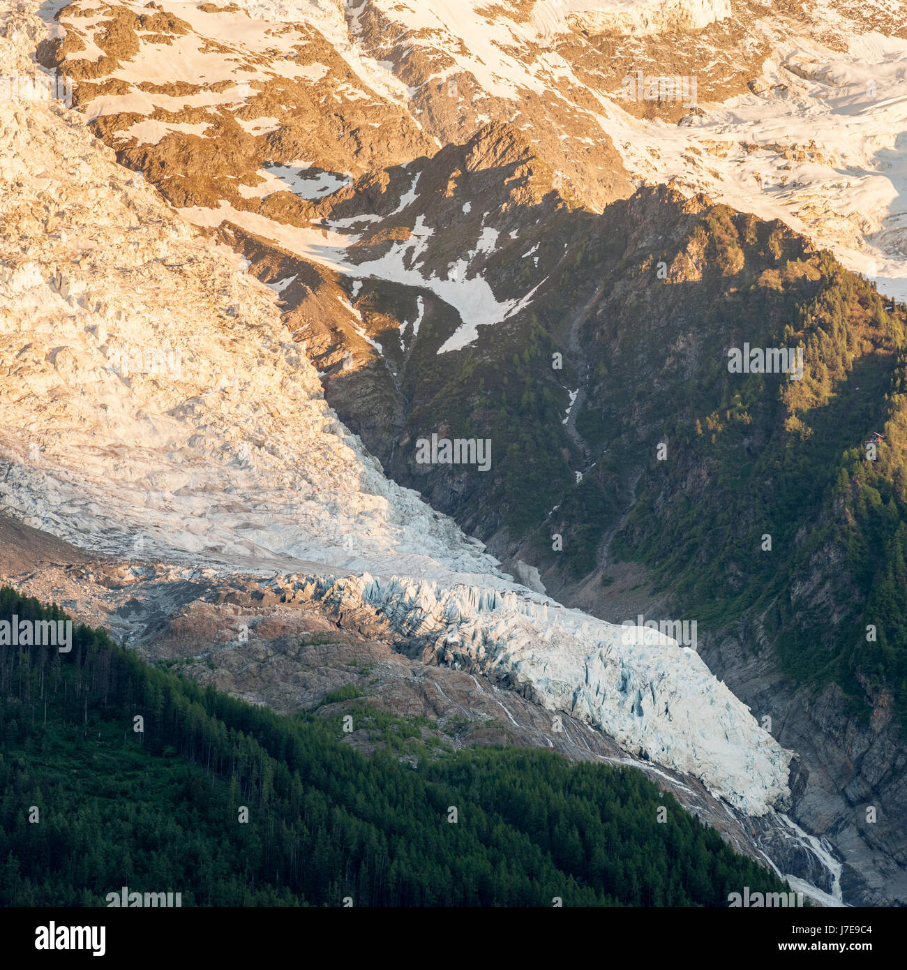 Les Bossons ghiacciaio al Mont Blanc Foto Stock