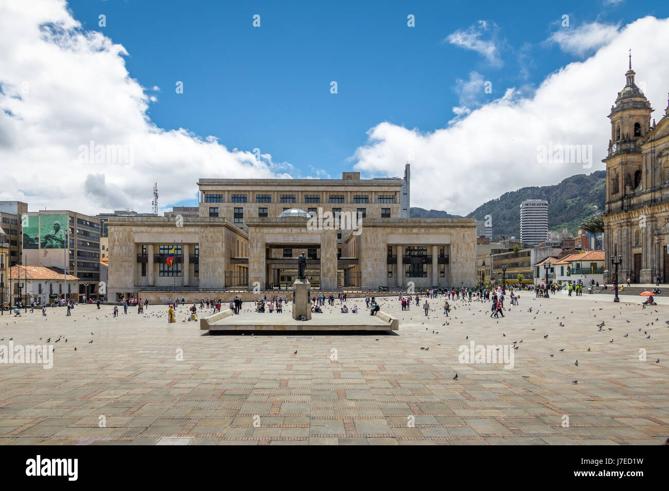 Piazza Bolivar colombiano e il Palazzo di Giustizia - Bogotà, Colombia Foto Stock