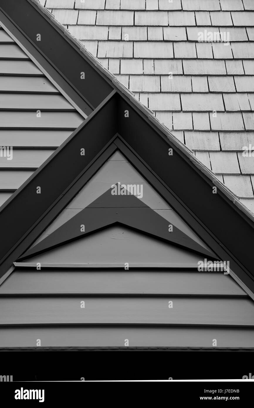 Dettaglio del tetto, in bianco e nero Foto Stock