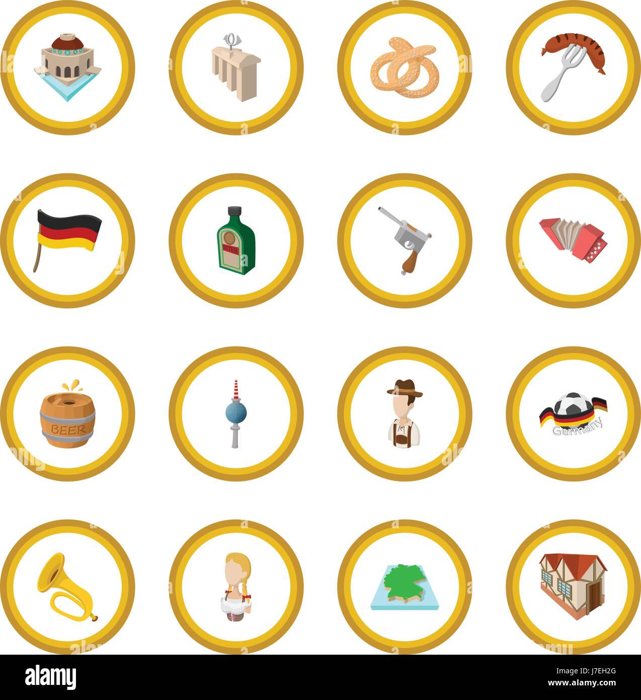 Germania icona cartoon cerchio Illustrazione Vettoriale