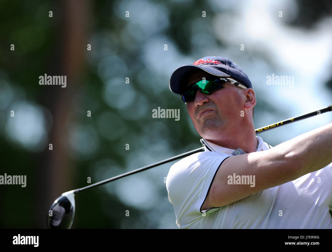 Virginia Water, Surrey, Regno Unito. Xxiv Maggio, 2017. Sir Matthew Pinsent durante la Pro-Am caso prima del tour europeo BMW PGA Championship sul re-modellato a ovest di corso presso il Wentworth Club, Surrey. © David Partridge / Alamy Live News Foto Stock