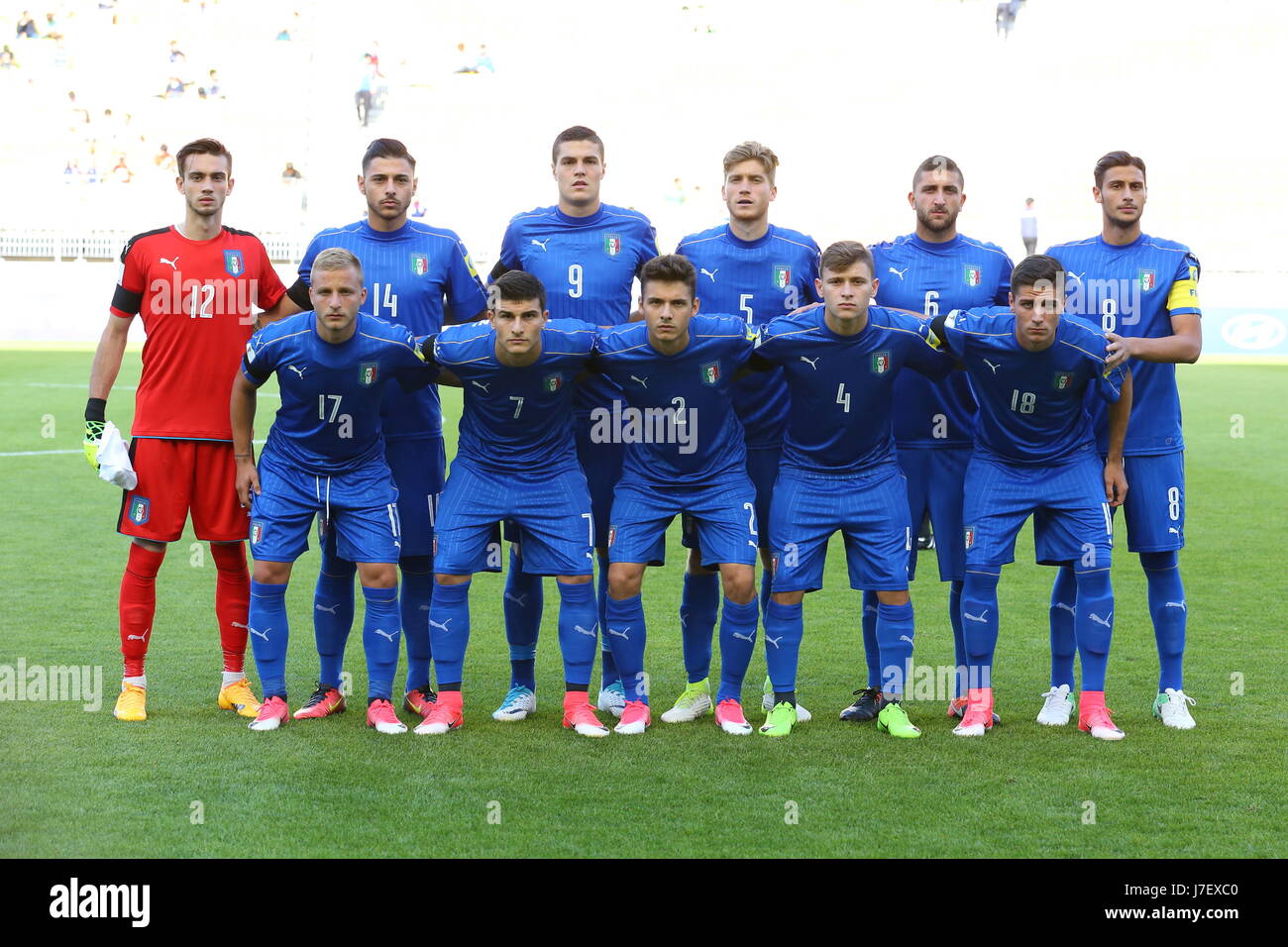 Suwon, Corea del Sud. Xxiv Maggio, 2017. U-20 Italia team group line-up (ITA) Calcio/Calcetto : 2017 FIFA U-20 World Cup Gruppo D match tra il Sud Africa 2-0 Italia a Suwon World Cup Stadium di Suwon, Corea del Sud . Credito: Sho Tamura AFLO/sport/Alamy Live News Foto Stock