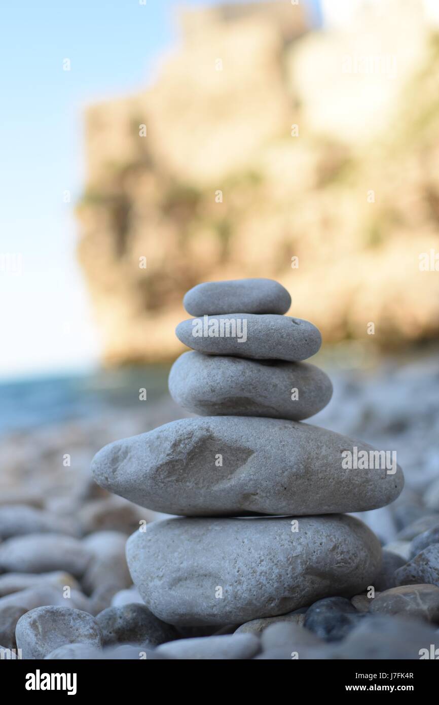 Impilati pietre zen Foto Stock