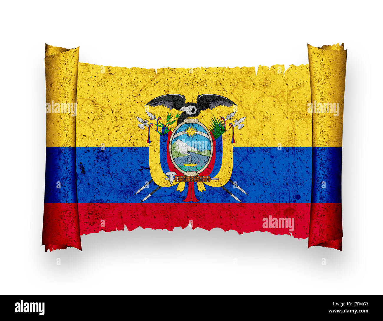 Bandiera nazionale ecuador bandiera nazionale di soffiatura ecuador pittogramma il pittogramma Foto Stock