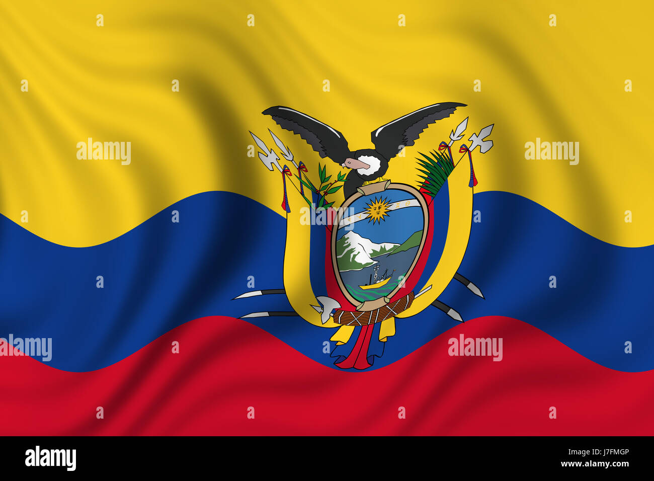 Bandiera nazionale ecuador bandiera nazionale di soffiatura ecuador pittogramma il pittogramma Foto Stock