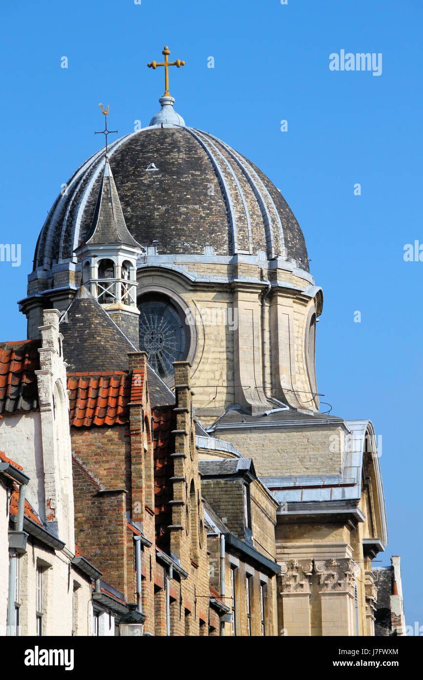 Chiesa Duomo Belgio monastero convento bruges torre inglese chiesa storica Foto Stock