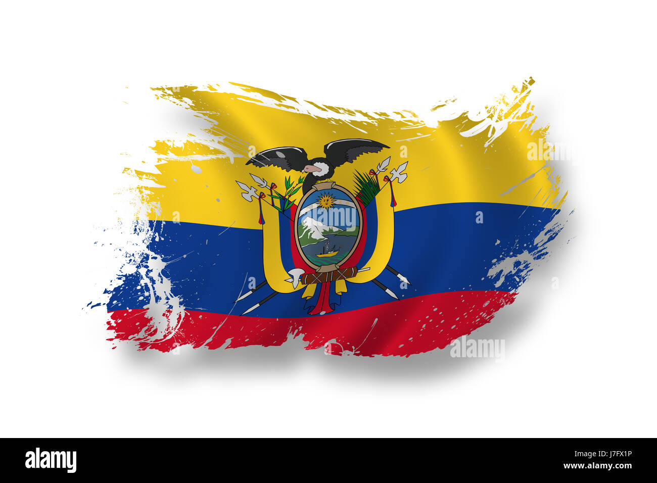 Bandiera nazionale ecuador bandiera nazionale di soffiatura ecuador pittogramma il pittogramma Foto Stock