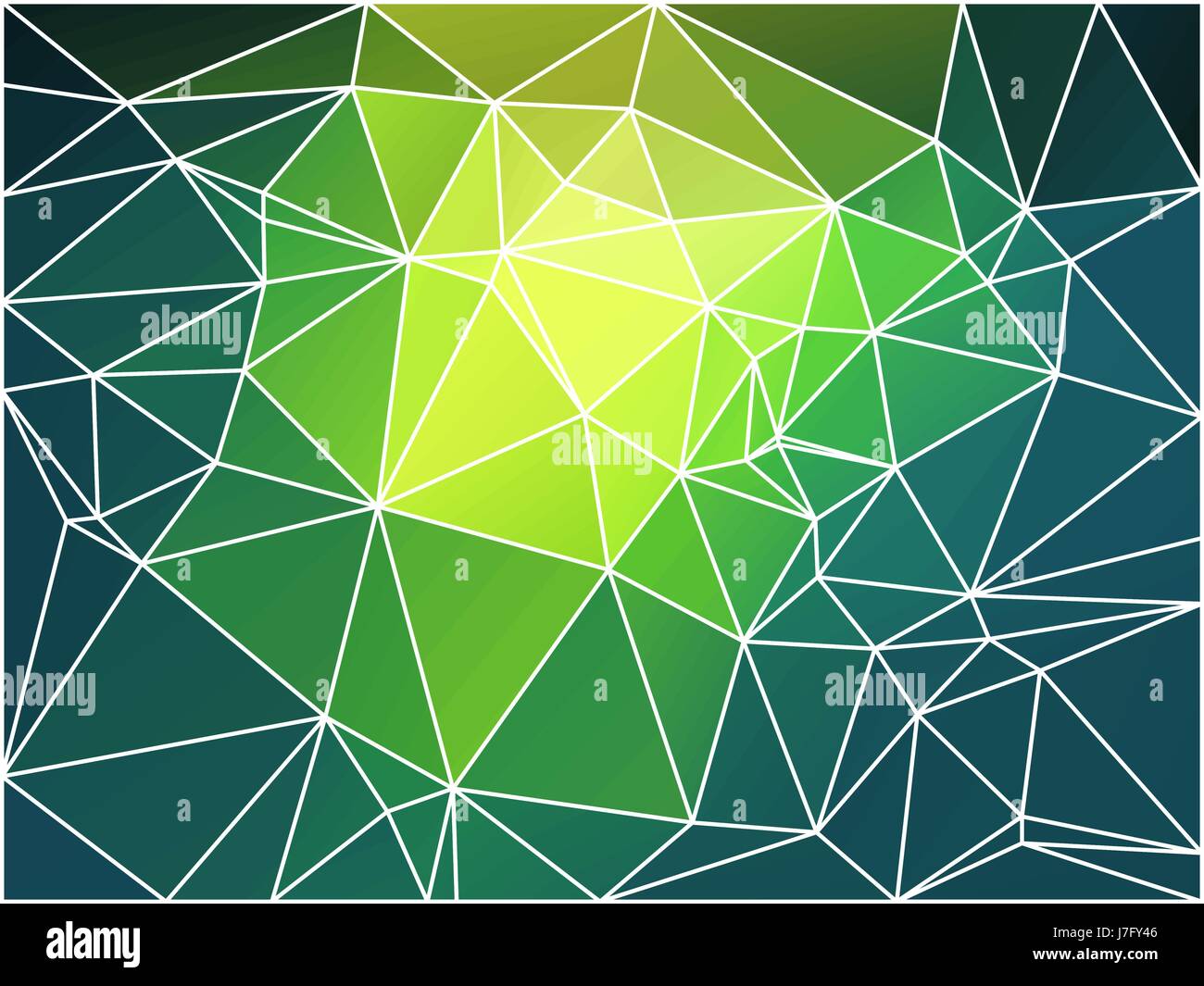 Verde e giallo bassa astratta geometrica poly lo sfondo con il triangolo bianco maglia. Illustrazione Vettoriale