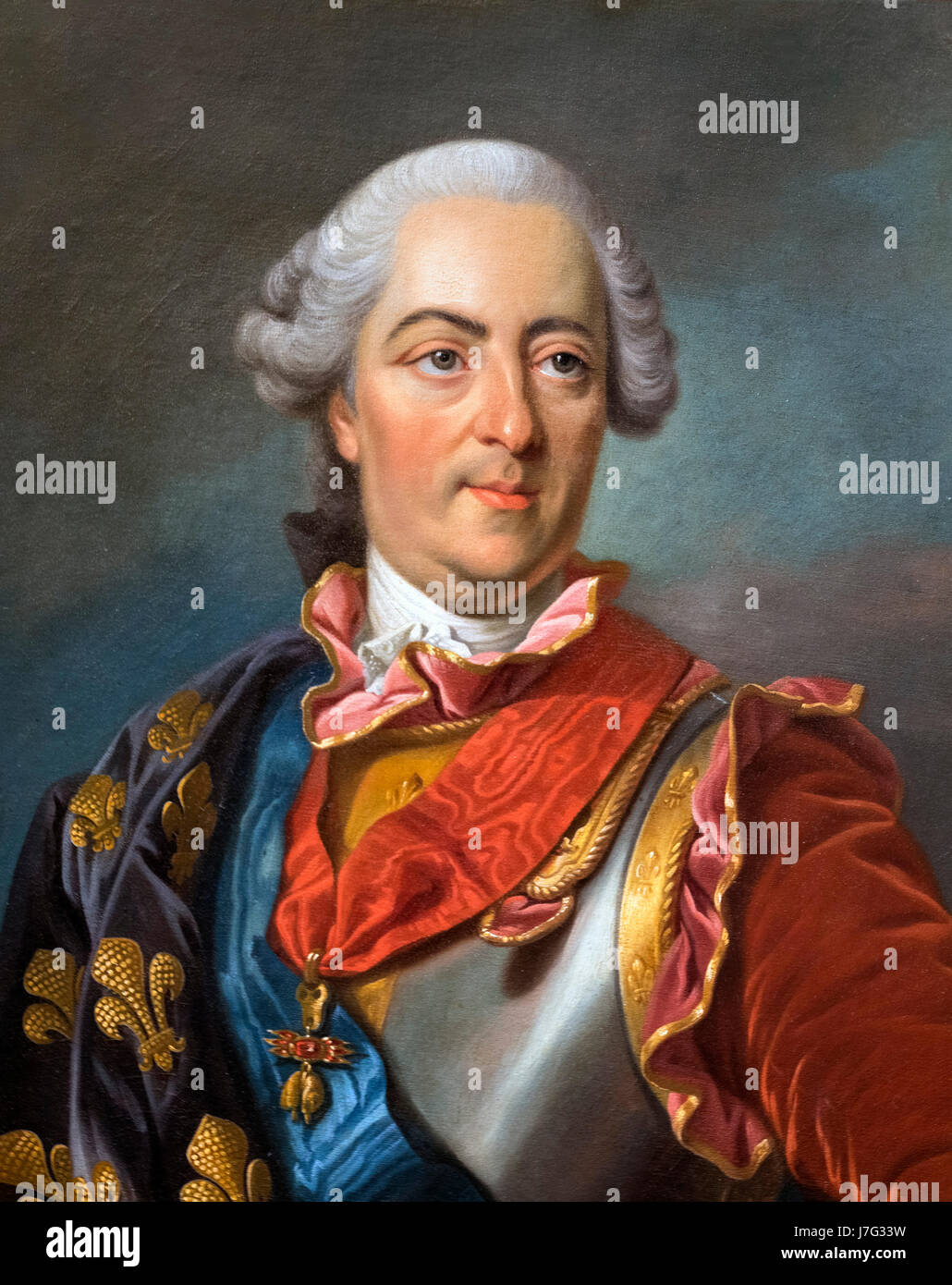 Louis XV. Ritratto di Re Luigi XV di Francia (1710-1774) da Louis-Michel Van Loo, olio su tela, 1748 Foto Stock