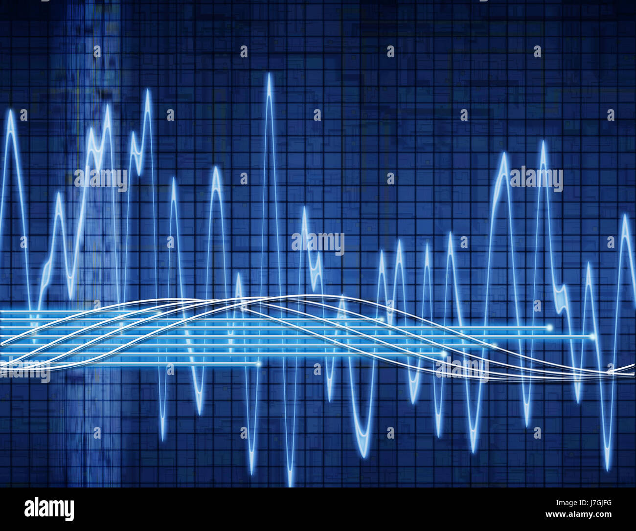 Suono di musica elettronica illustrazione della scienza tecnologia radio abstract Foto Stock