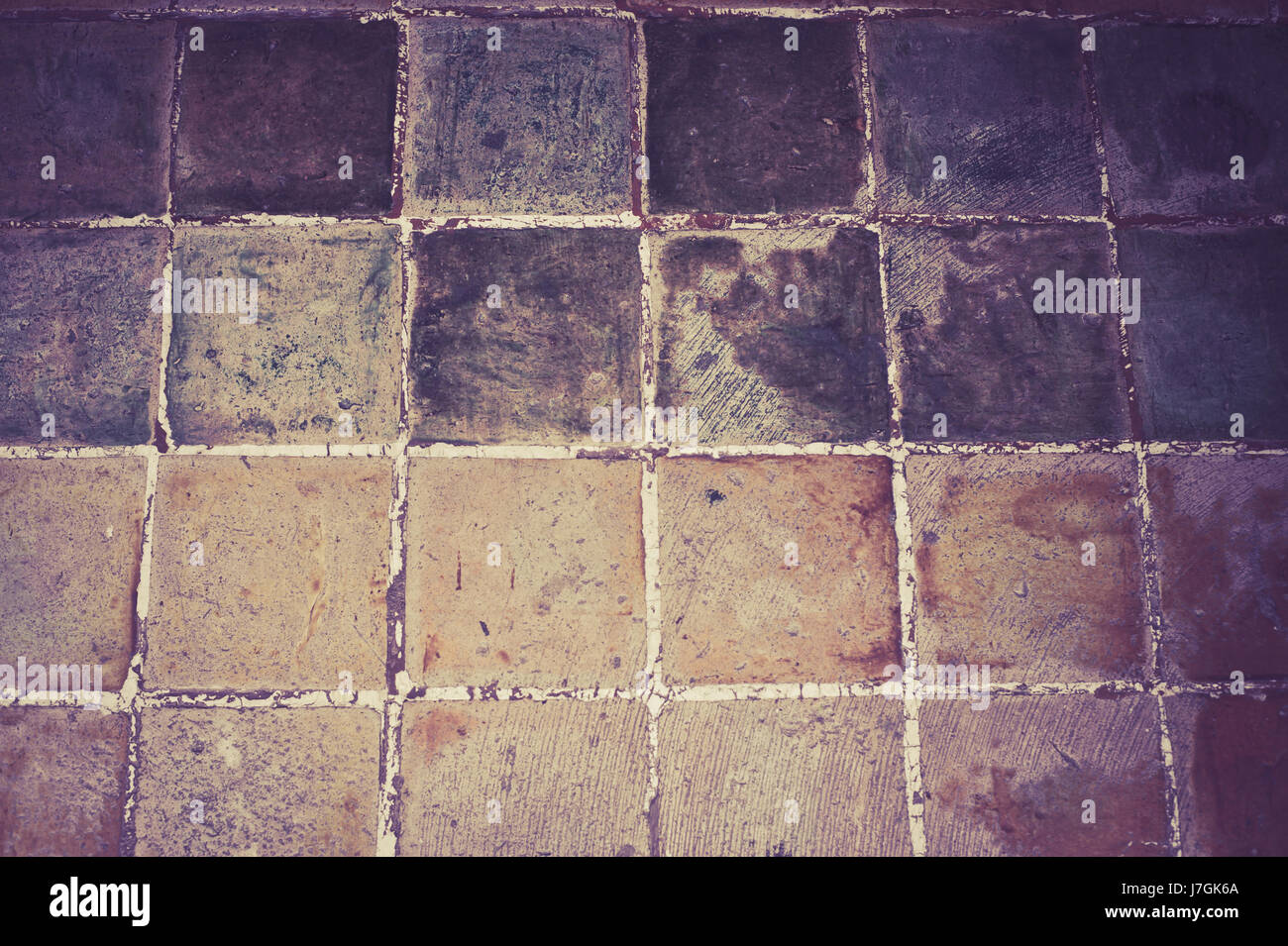 Piastrelle in ceramica di colore beige mosaico quadrato Foto Stock