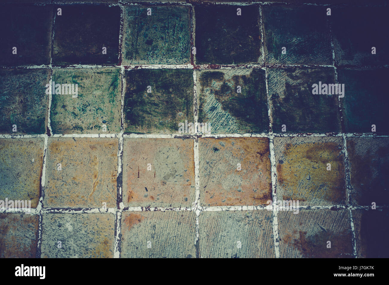 Piastrelle in ceramica di colore beige mosaico quadrato Foto Stock