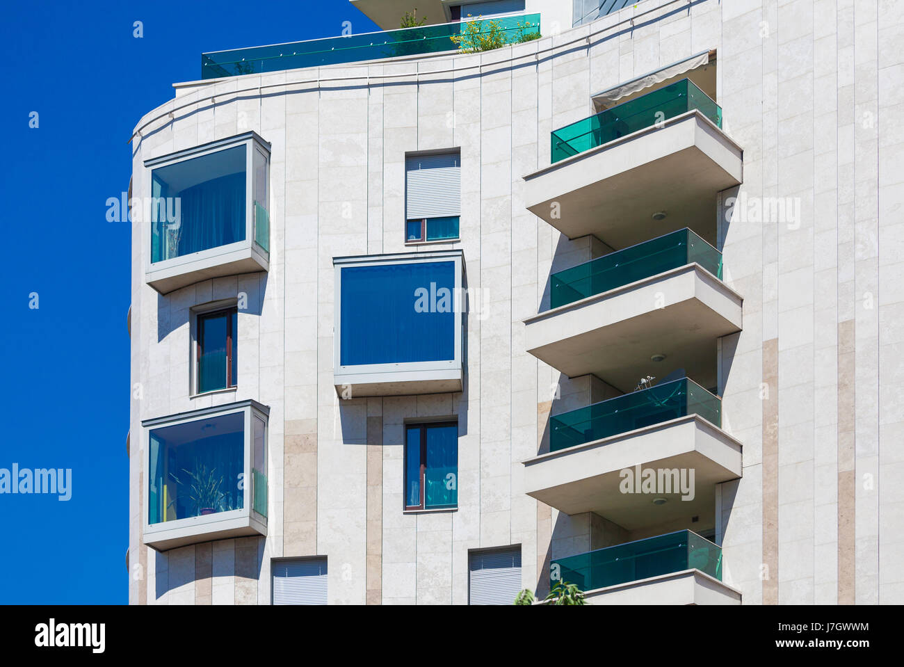 Moderno edificio residenziale con appartamenti a Budapest, Ungheria Foto Stock