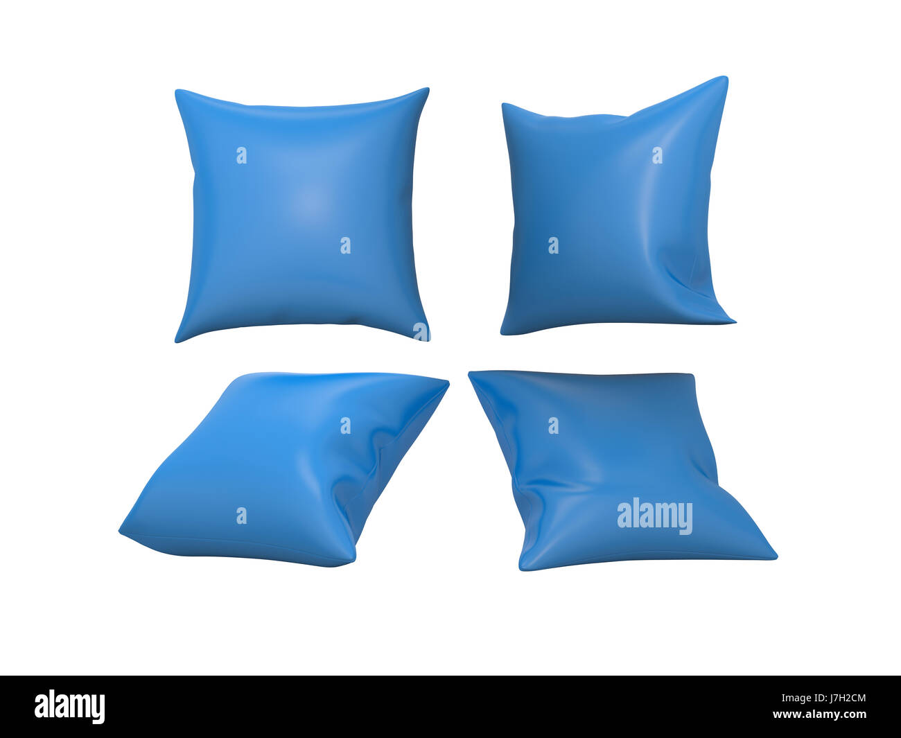 Blue quadrato bianco cuscino decorativo con tracciato di ritaglio Foto Stock
