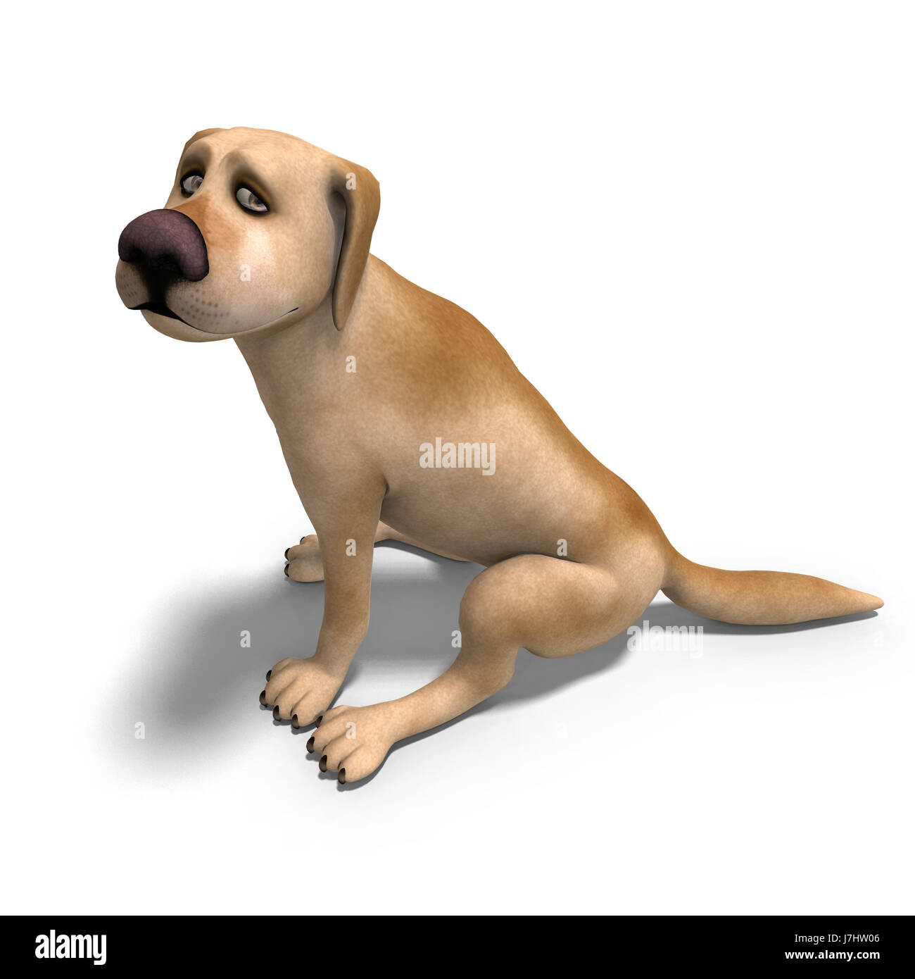 Illustrazione funny cartoon emozioni dolce pet animale cane da guardia illustrazione Foto Stock