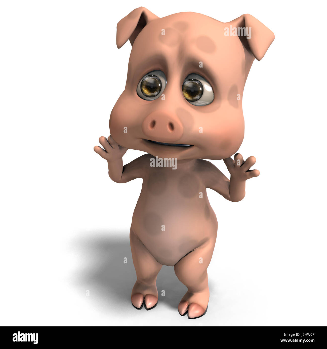 Illustrazione funny cartoon dolce emozioni fumetti illustrazione animale fico d'india Foto Stock