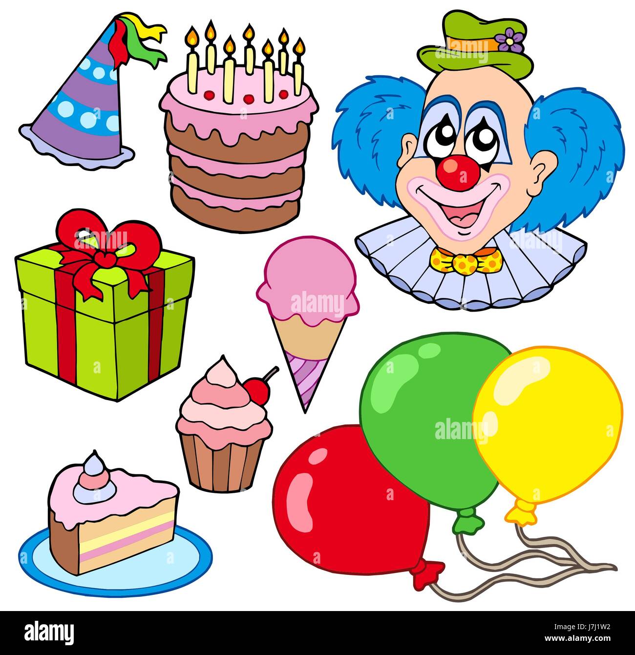 Faccia clown clown party celebrazione naso entusiasmo divertimento divertimento gioia gag Foto Stock