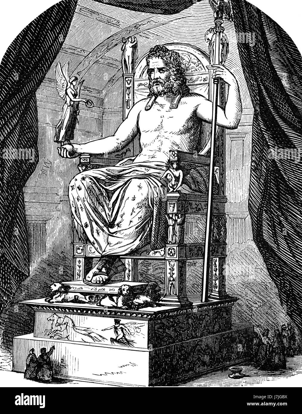 Zeus, re degli dei, antica religione greca Foto Stock