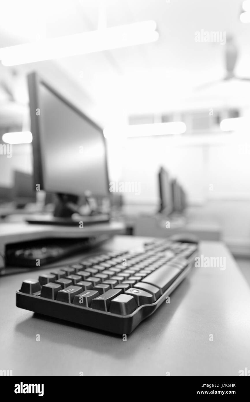 Tastiera office desk mobili di educazione moderna scienza modernità futuro in camera Foto Stock