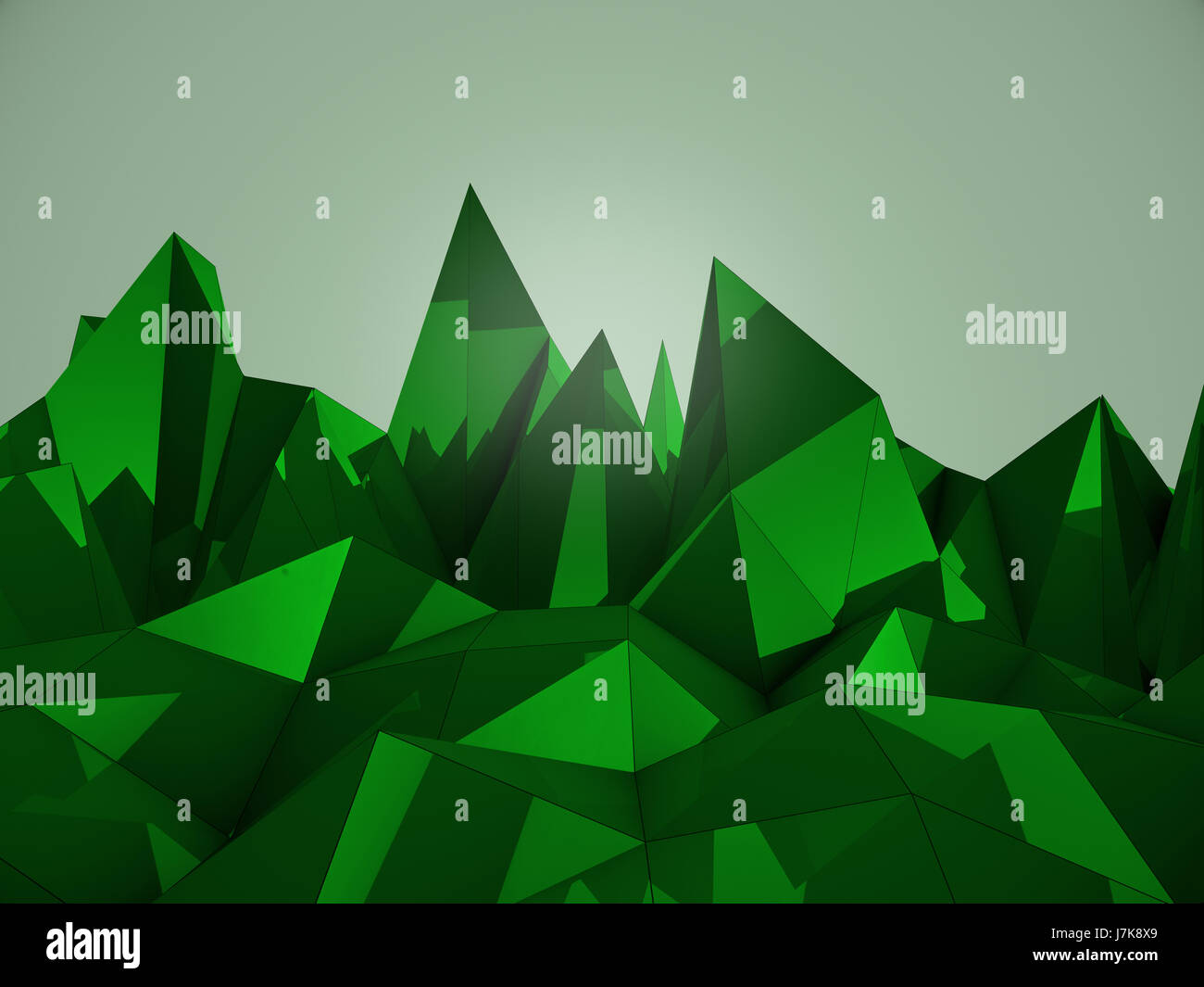 Abstract sfondo poligonale in verde Foto Stock