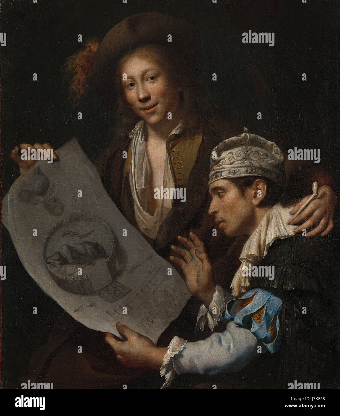 Questo dipinto allegorico del Rijksmuseum raffigura l'invasione francese dei Paesi Bassi nel 1672, illustrando il drammatico evento storico attraverso la rappresentazione simbolica e l'interpretazione artistica. Foto Stock