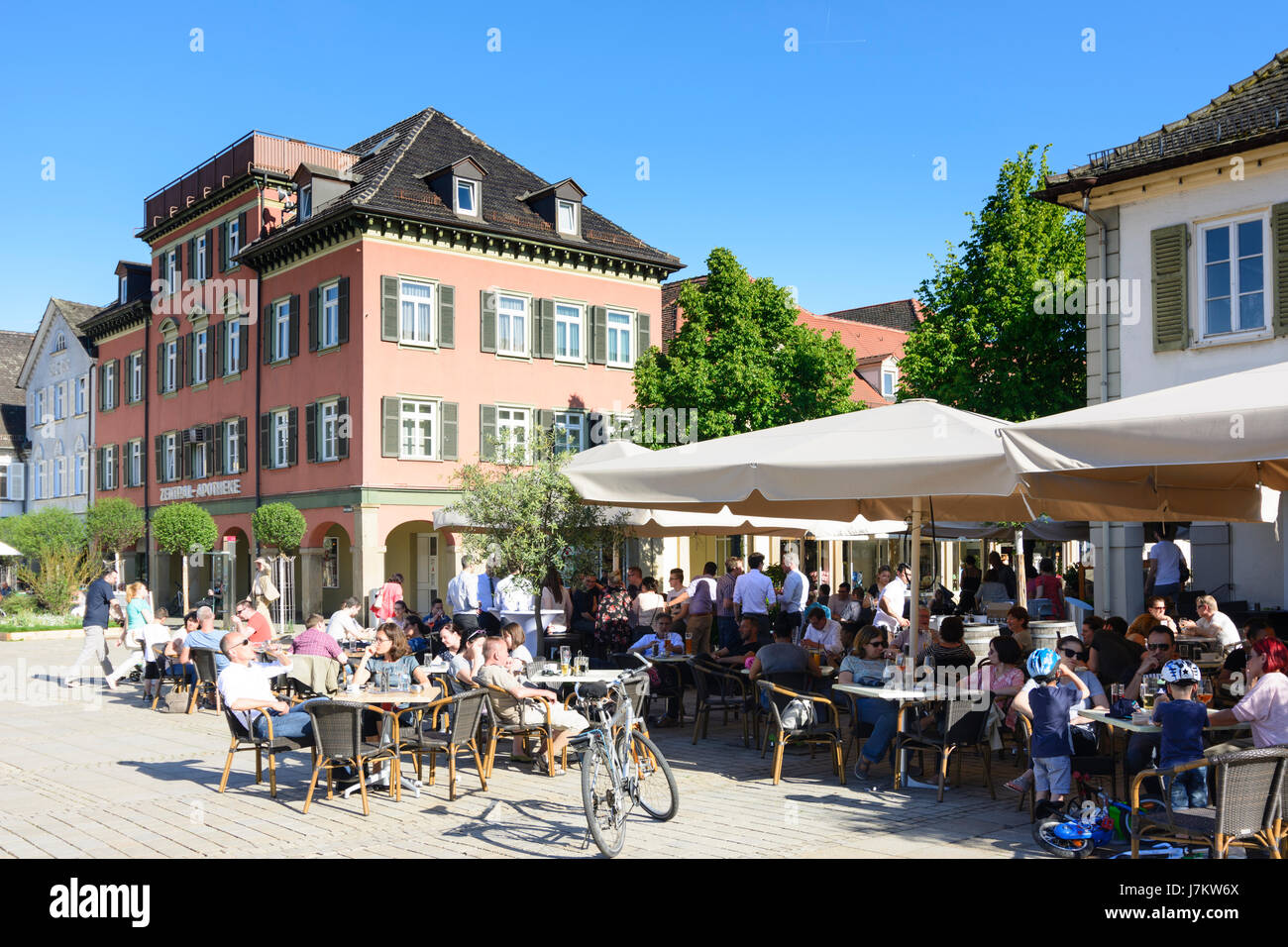 Marktplatz (piazza del mercato), Ristorante, Ludwigsburg, Region Stuttgart, Baden-Württemberg, Germania Foto Stock