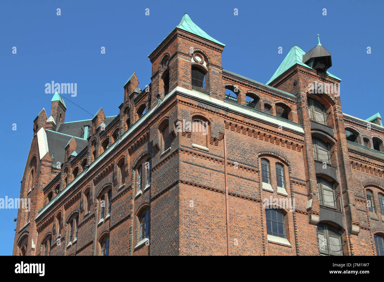 Gita storica di Amburgo tetto di rame stile di architettura costruttiva Foto Stock