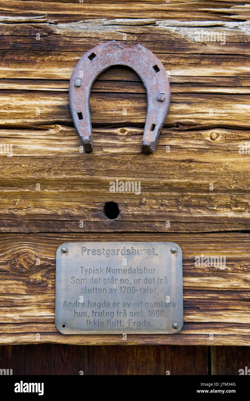Norvegia oggetti oggetto dettaglio cosa closeup legno europa Norvegia all'aperto in metallo Foto Stock