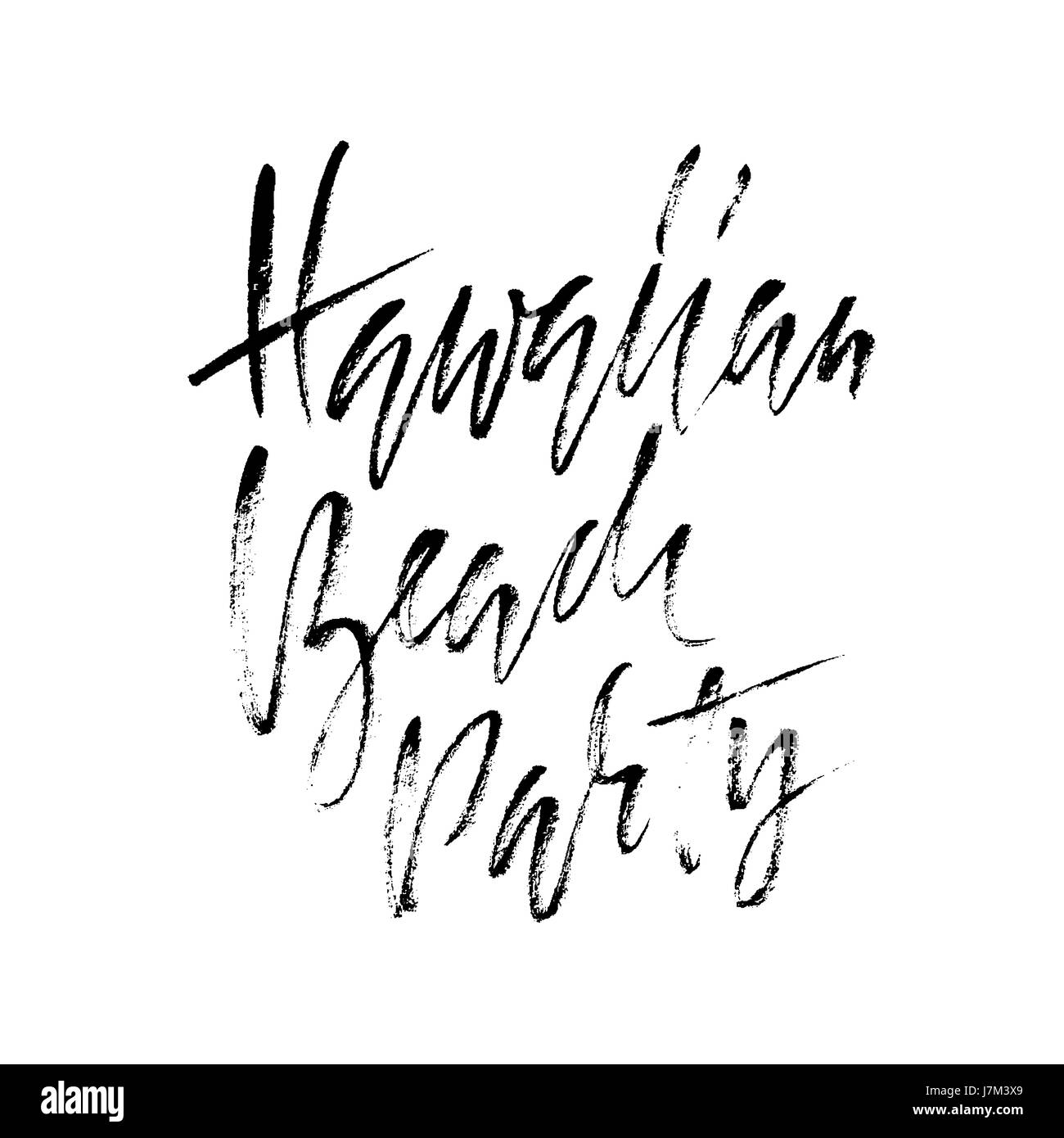 Hawaiian beach party. Inchiostro scritte a mano. Spazzola moderna calligrafia. Frase manoscritta. Ispirazione graphic design tipografia elemento. Illustrazione Vettoriale. Illustrazione Vettoriale