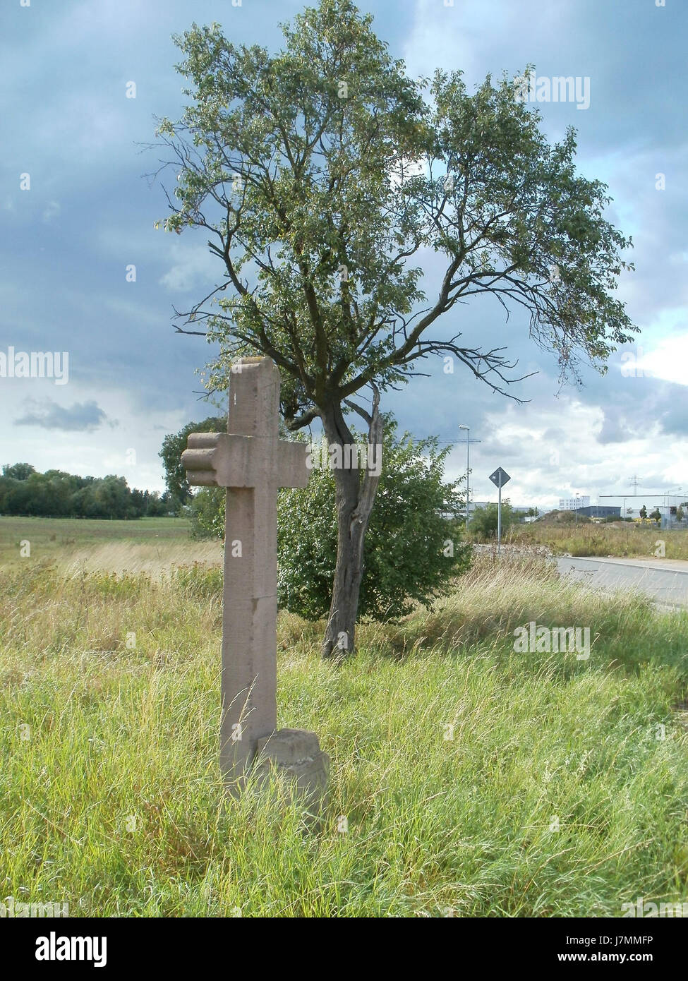 20110827Wegkreuz Hockenheim2 Foto Stock