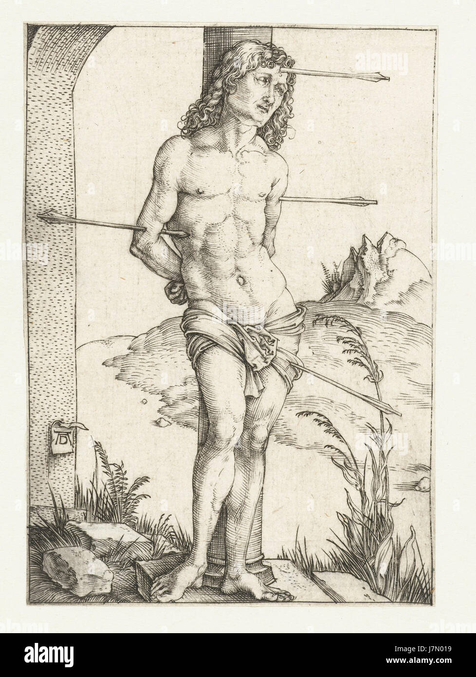 25 San Sebastian, legato a una colonna Foto Stock