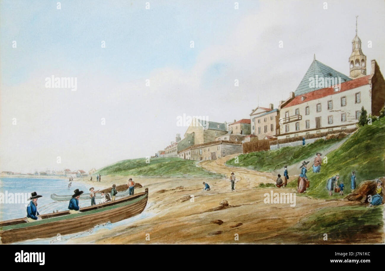 Bord du Fleuve, Montreal, 1830 Foto Stock