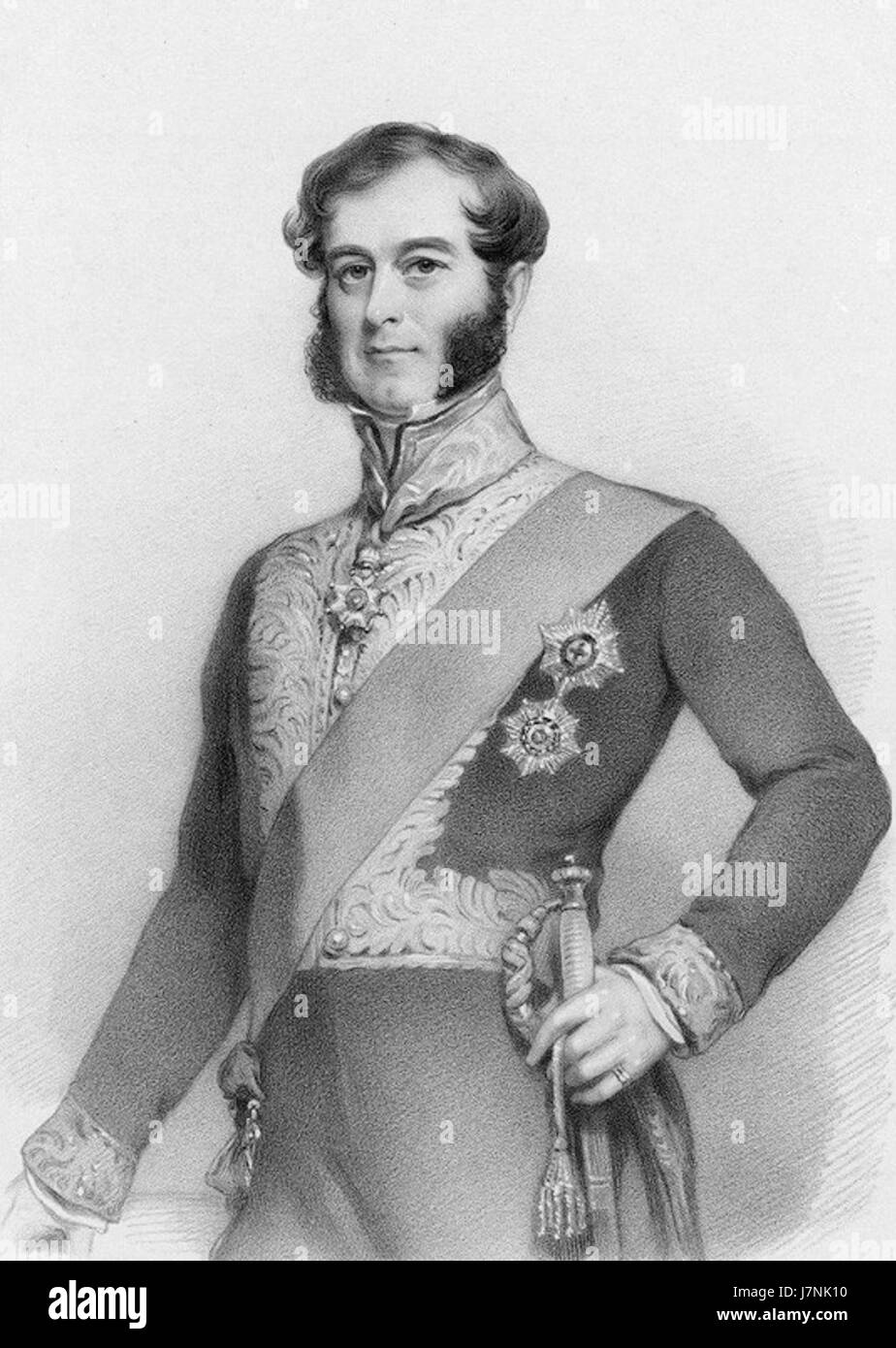 Il II duca di Buckingham e Chandos era un aristocratico britannico, noto per il suo coinvolgimento nella politica, nella cultura e nella società durante il XIX secolo. Ha svolto un ruolo significativo nella gestione del territorio e negli affari pubblici. Foto Stock