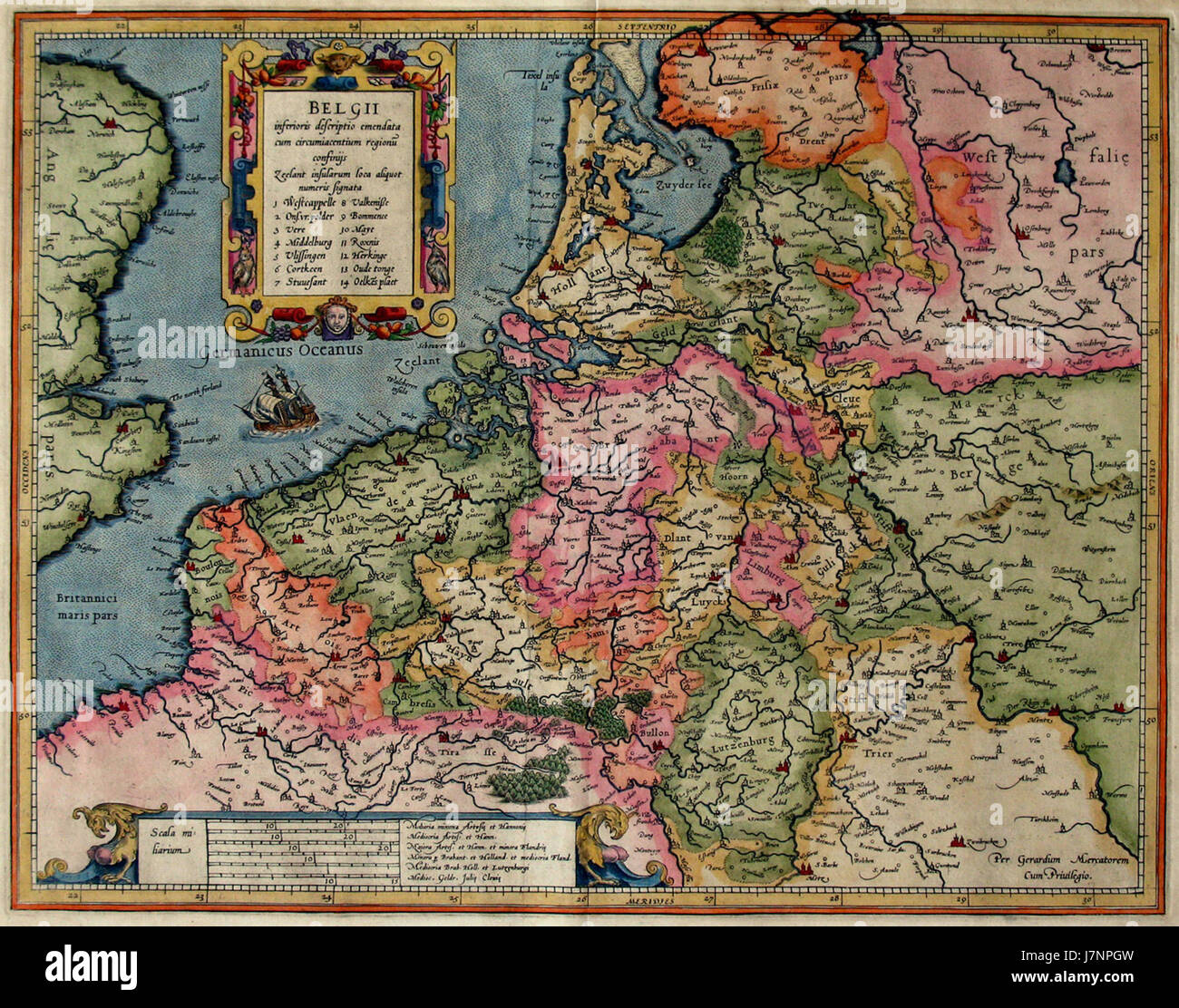 1606 Belgii Mercator Foto Stock