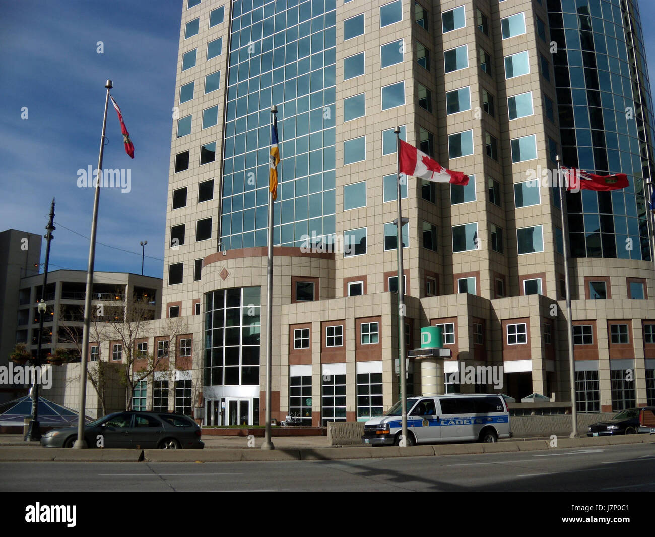 201 Portage Avenue a Winnipeg, Manitoba, è un indirizzo nel cuore del centro città. È conosciuta per i suoi edifici storici e lo sviluppo urbano. Foto Stock