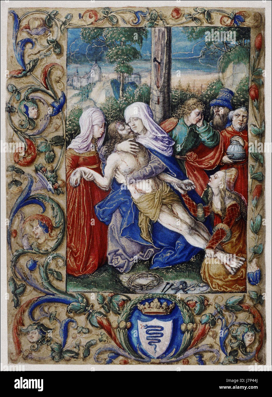 Libro d Ore di Regina Bona, fol.222v Foto Stock