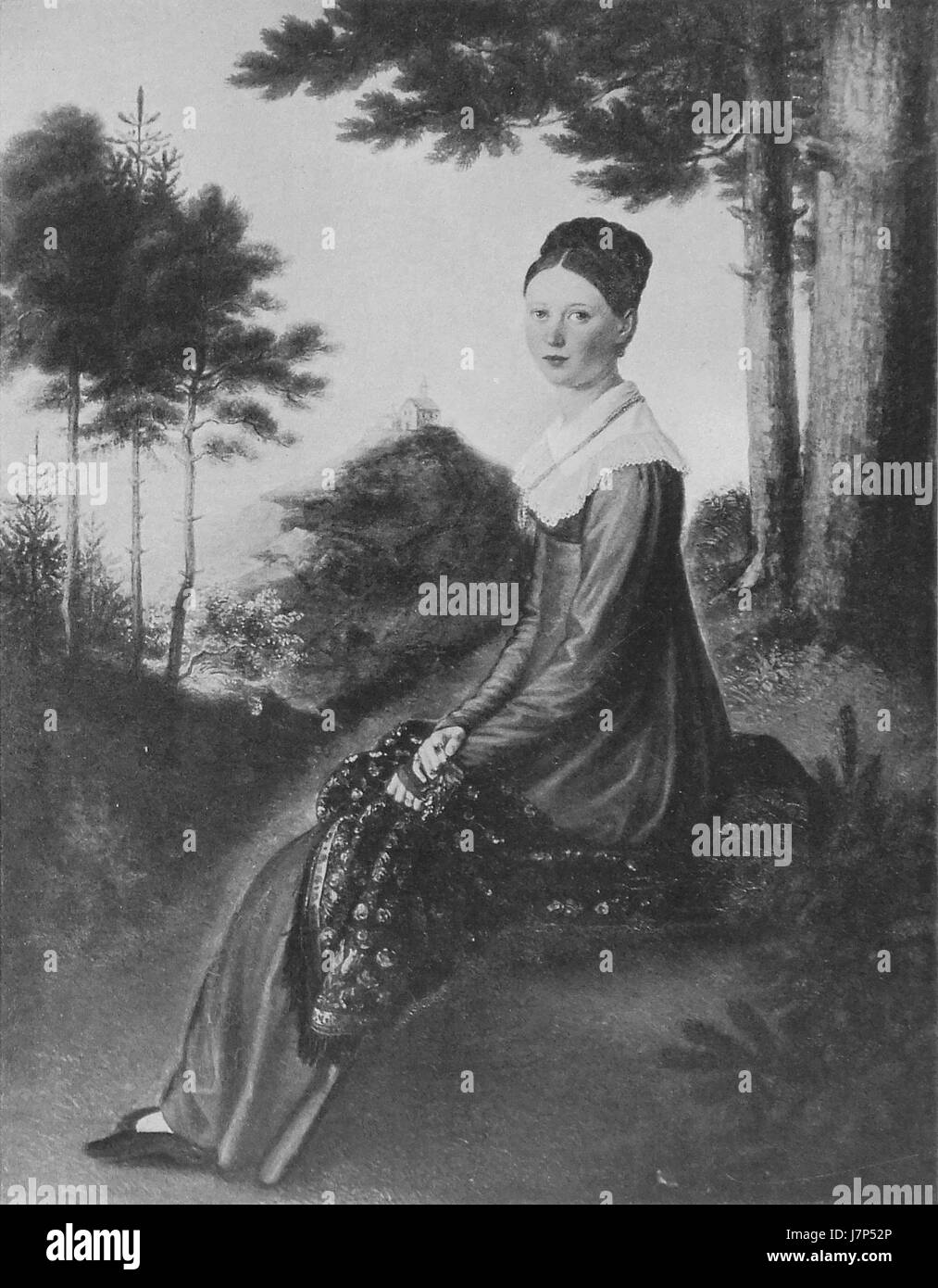 Un pezzo storico che probabilmente raffigura Wilhelmine Miklota Freiin von Tessin, una figura nobile dell'inizio del XIX secolo. Il presente documento può riferirsi alla sua vita o al suo lavoro durante tale periodo. Foto Stock