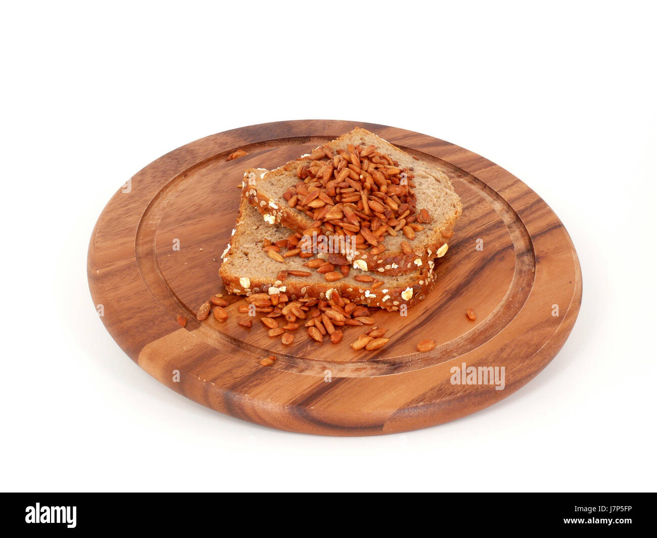 Centrare il punzone ripiano nuclei di girasole kernel ossidato snack arrosto di grano tostato Foto Stock