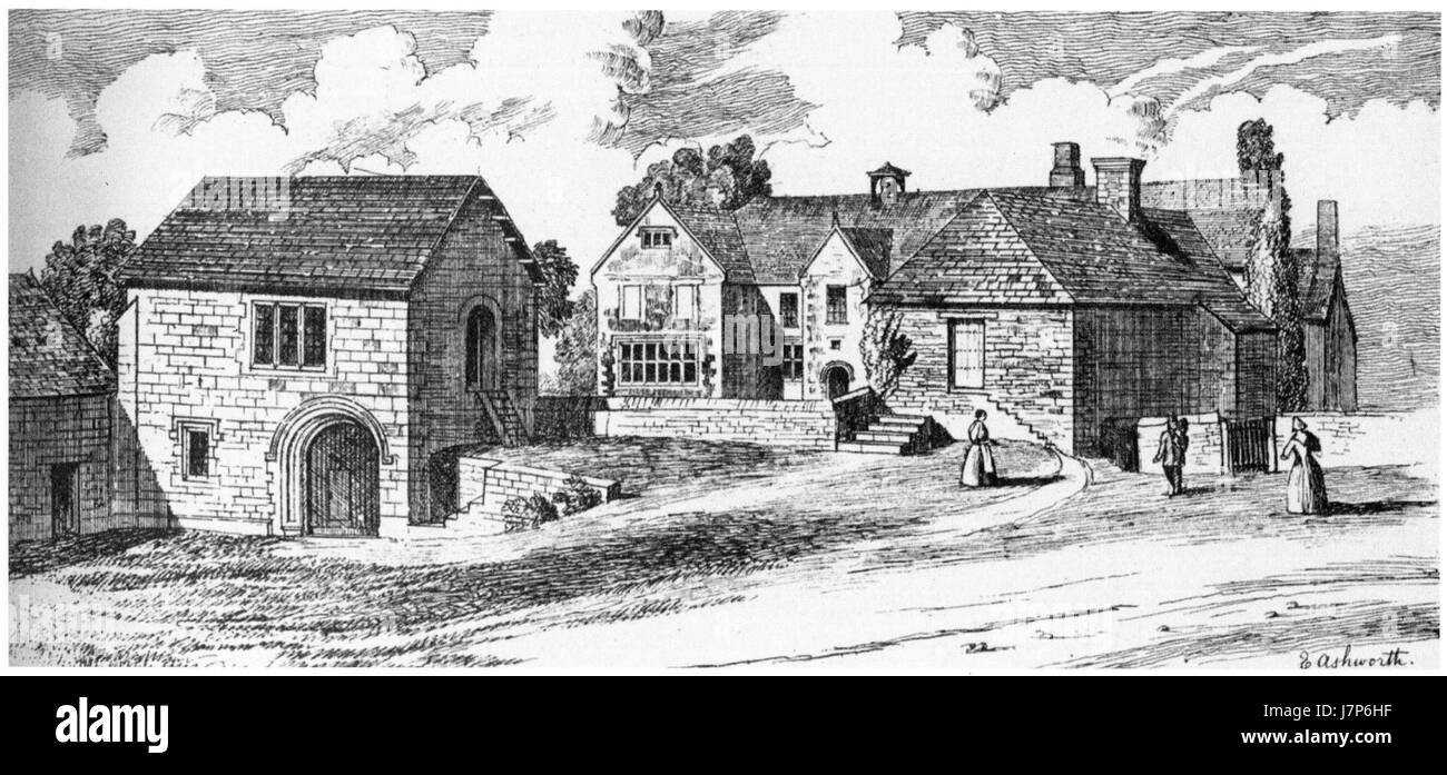 Questa immagine raffigura Colleton Barton, una tenuta storica nel Devon, catturata nel 1892 da Edward Ashworth, mostrando il suo stile architettonico e i suoi dintorni alla fine del XIX secolo. Foto Stock