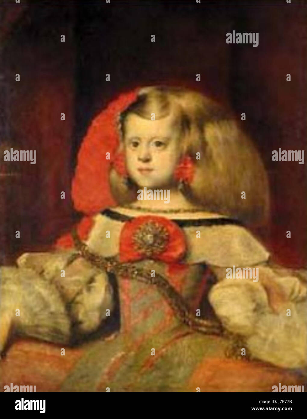 Questo ritratto di Diego VelÃ¡zquez raffigura l'infanta Margherita Teresa di Spagna, mostrando il suo abbigliamento reale e sottolineando il suo status all'interno della famiglia reale spagnola. Foto Stock