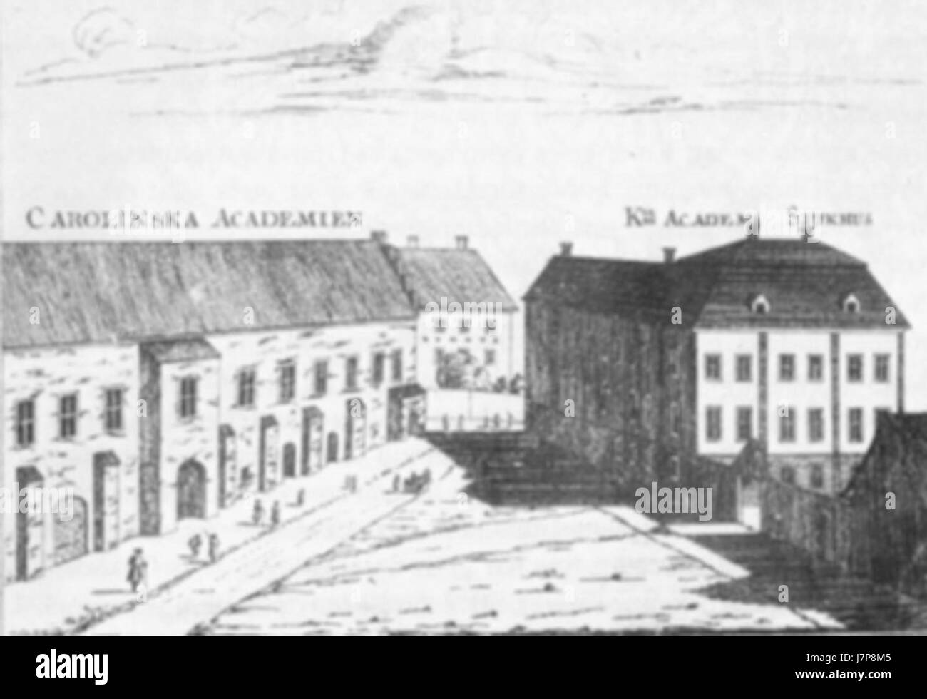Academia Carolina è un'istituzione educativa o edificio storico notevole, probabilmente legato al patrimonio accademico o culturale europeo. Foto Stock