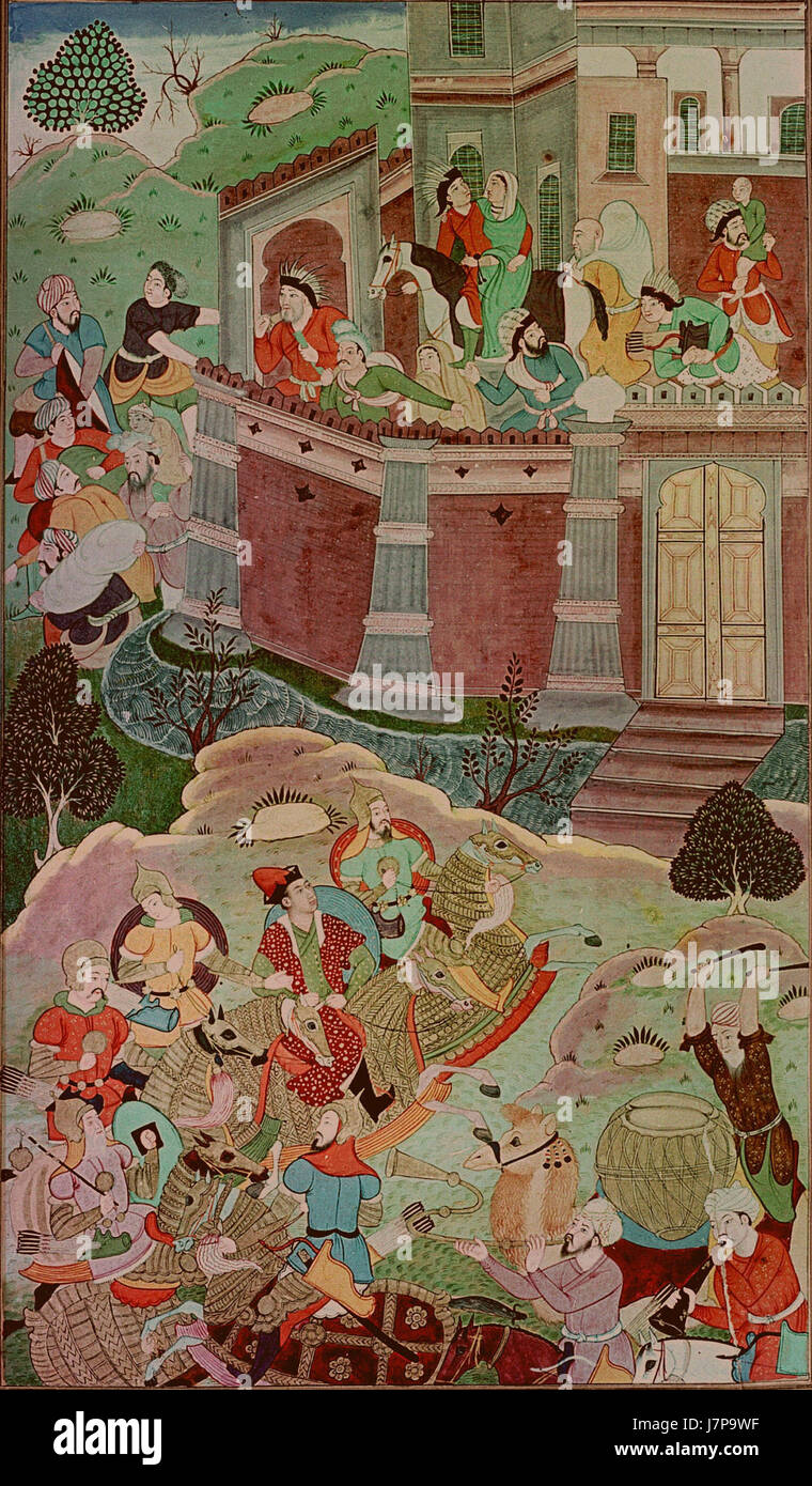 Arik Buka, un leader mongolo, sconfisse Alghu Rashid al-DIN come descritto in Jami al-Tavarikh, una cronaca storica. Questa battaglia è un momento significativo nella storia mongola. Foto Stock