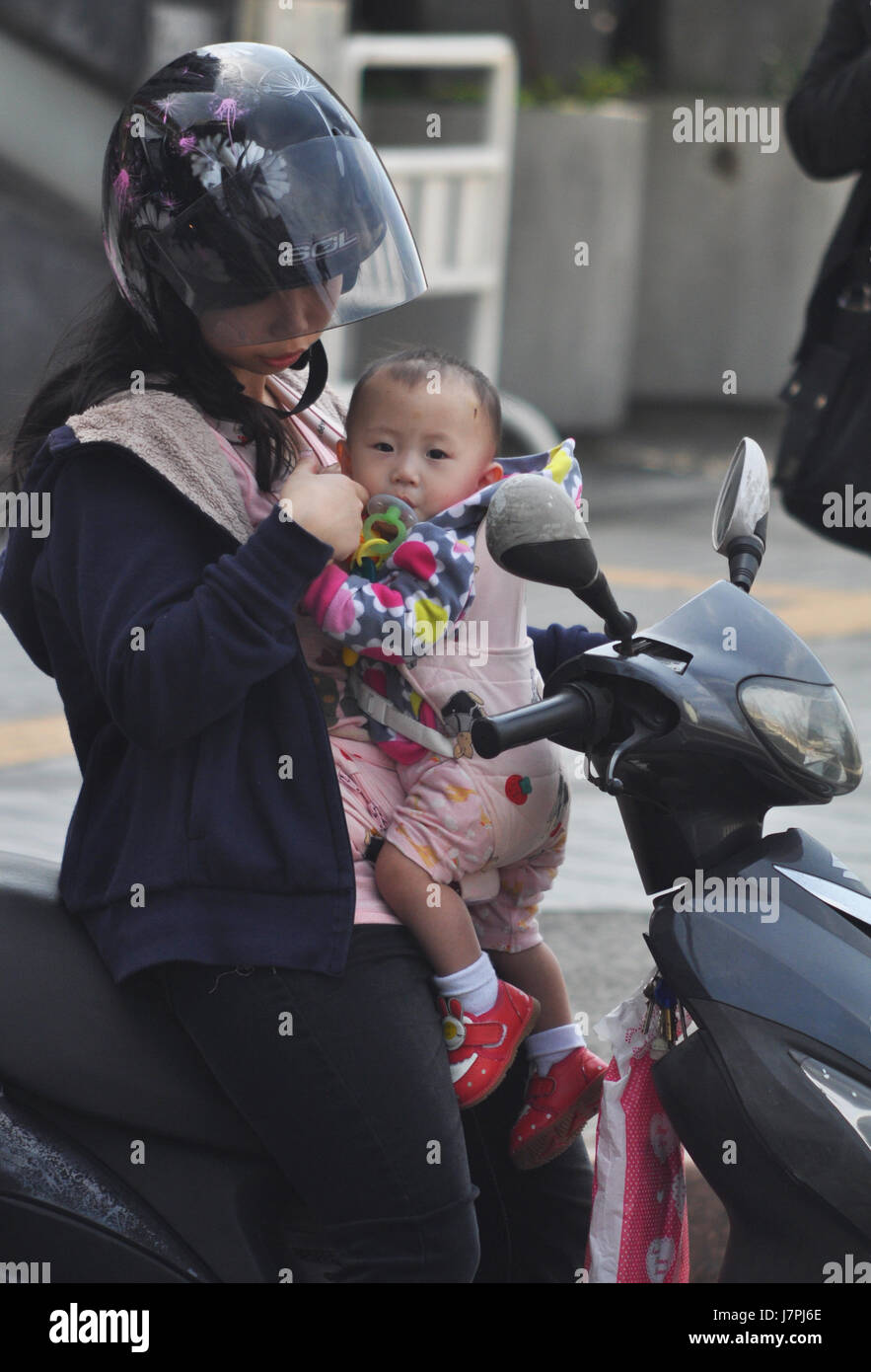 Taipei, Taiwan, scooter traffico Foto Stock