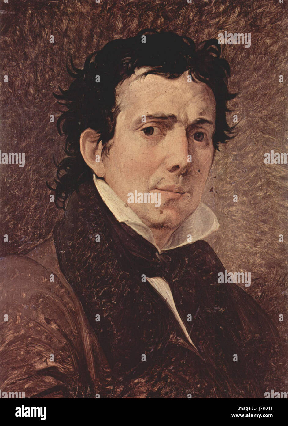 Francesco Hayez è stato un pittore romantico italiano noto per le sue opere storiche e allegoriche. Il suo famoso dipinto "il bacio" simboleggia il romanticismo e il patriottismo italiano. Foto Stock